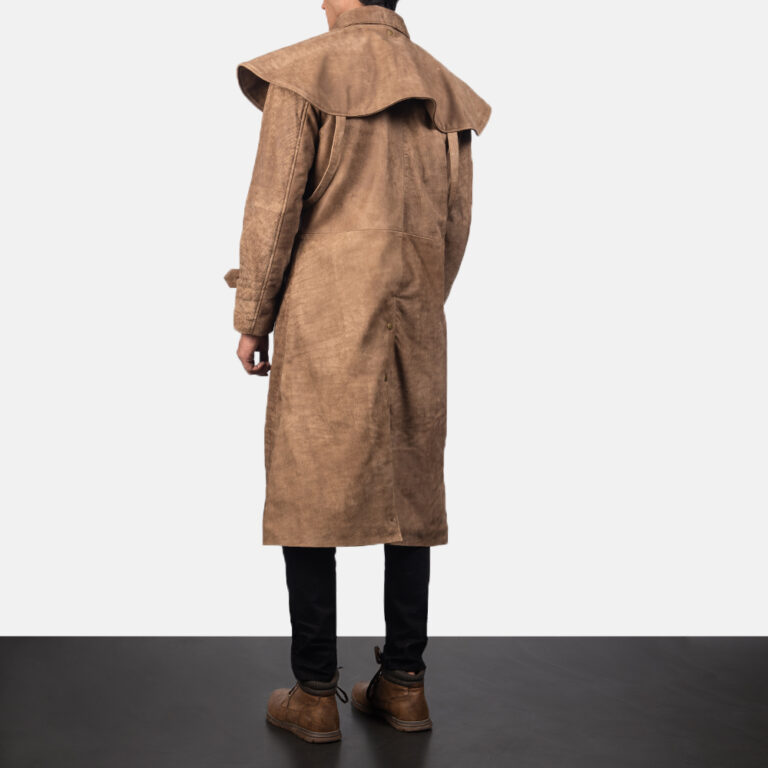 Mens Maverick Brown Leather Duster4654-4-1557053560849